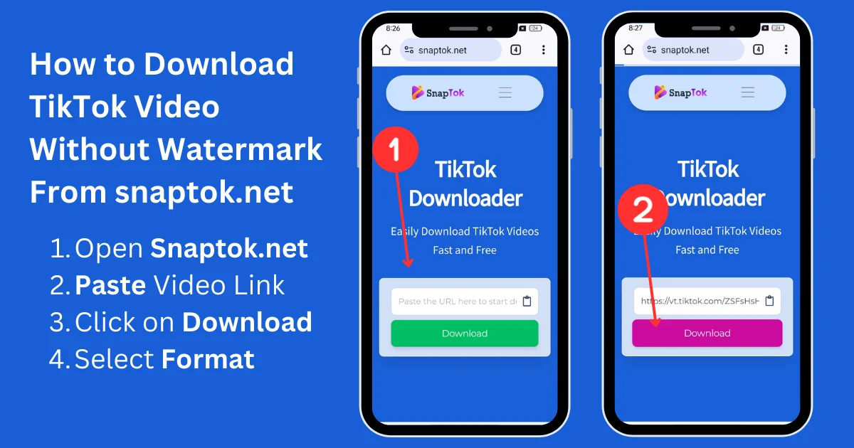 Como baixar vídeo do TikTok sem marca d'água em snaptok.net